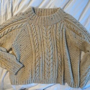 Doen cable knit wool pull over sweater